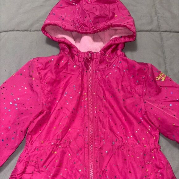 Beautiful 4t Oshkosh pink lined jacket with sparkles - Picture 2 of 2